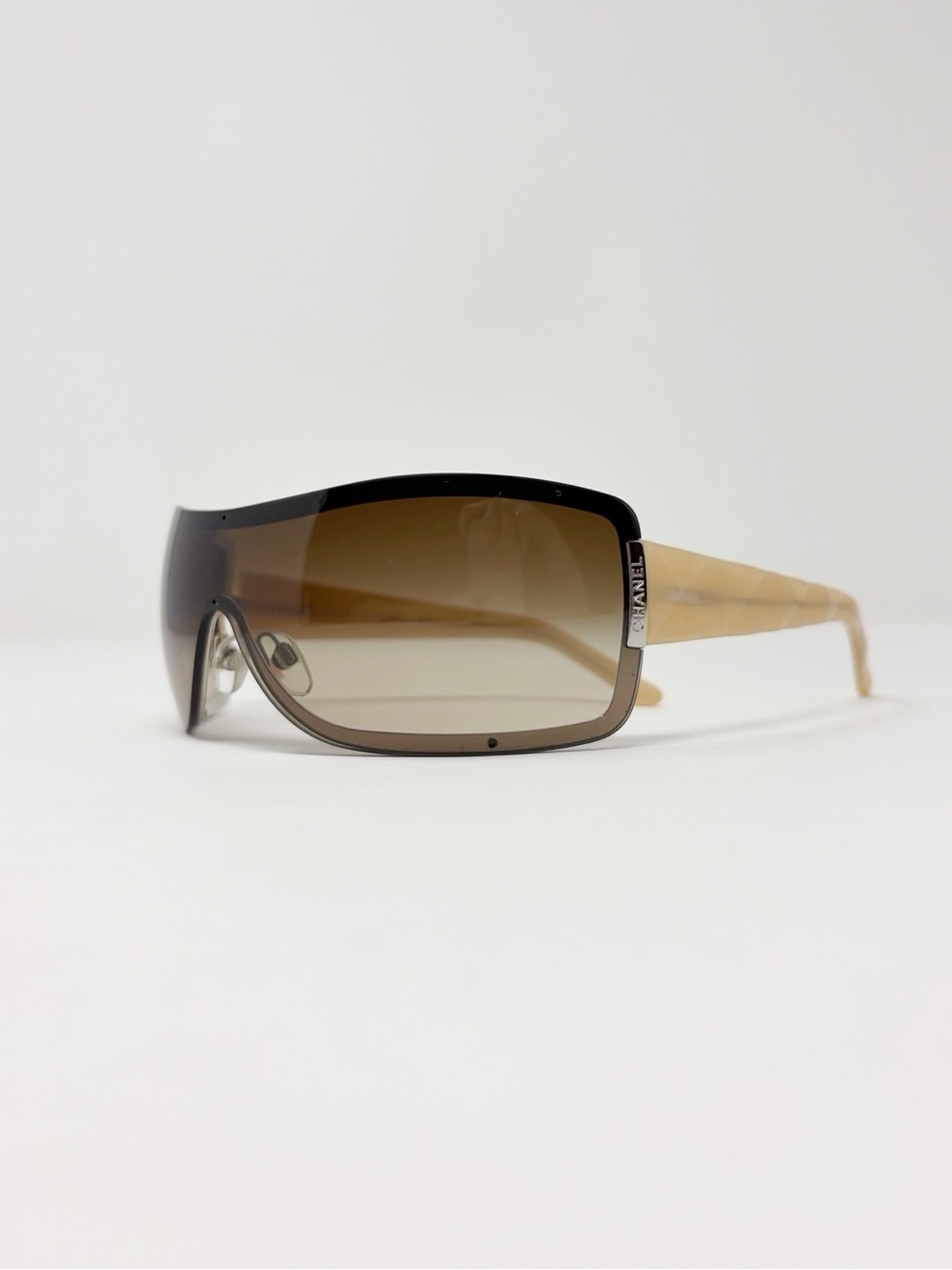 CHANEL Brown Gradient Shield Sunglasses  Rare Brown Mask
